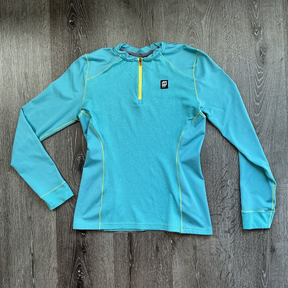 Orage Blue Yellow Quarter Zip Women's Small Ski Winter Athletic‎ Shirt